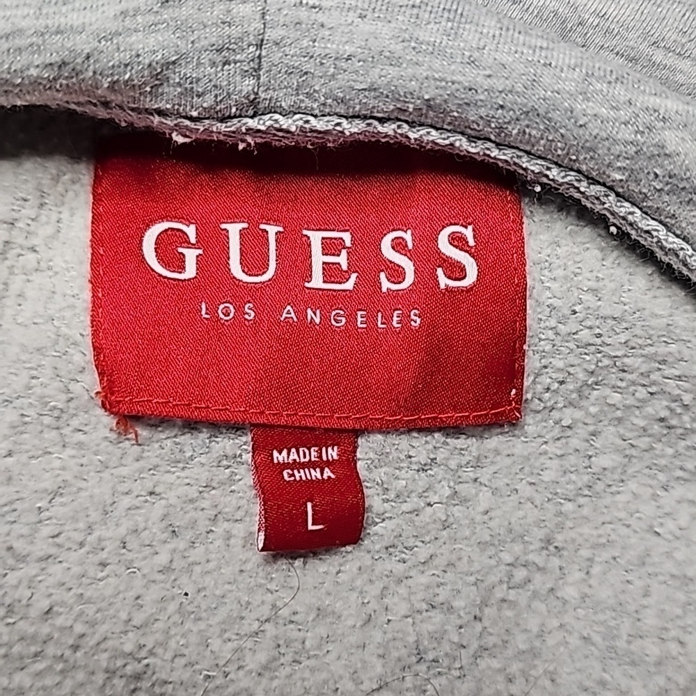 Guess large gray and red zip up hoodie - Picture 5 of 6